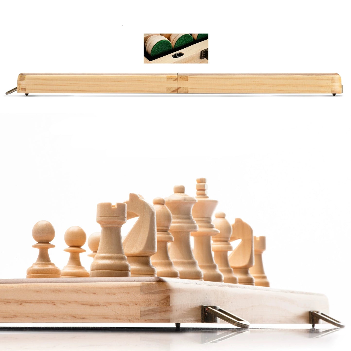 A & A Solid Wood Chess Set