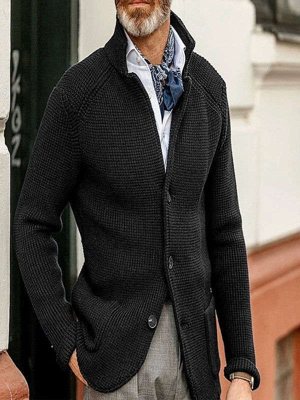004 Stand Collar Knitted Jacket