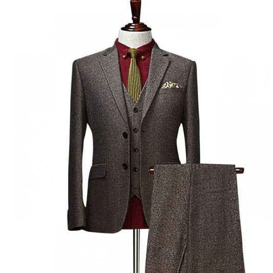 SerpentBugatii77 Wool Tweed Formal Lapel suit