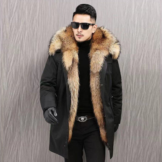 SerpentBugatii77 Mid-Length Thick Fur Coat