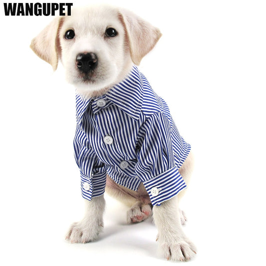 WANGUPET 2017 New stripe Dog Shirt Brand Leisure Clothing Fashion Social Casual Pet Shirt Slim Fit Long-Sleeve Dog Shirts
