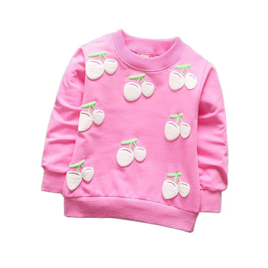 inlovill New Baby/Children's Girls Clothing Cherry Blossoms Long Sleeve T Shirt Casual Sport Tops