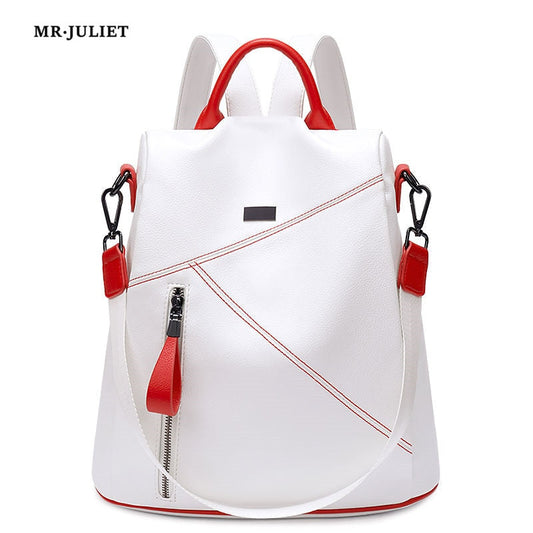 MR·JULIET 2022 New Simple Fashion Multi-color Versatile Soft Leather Large-capacity Backpack Travel Bag