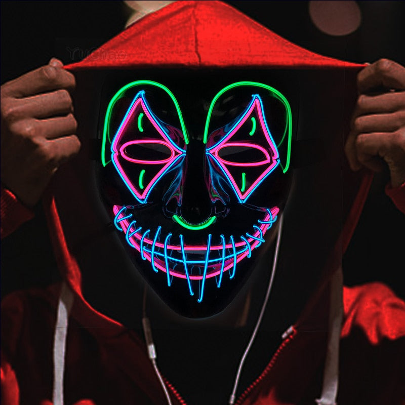 Glowing Halloween Party Mask Neon LED Mask Luminous