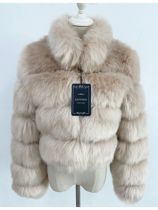 ZADORIN Luxury Coat Cropped Top