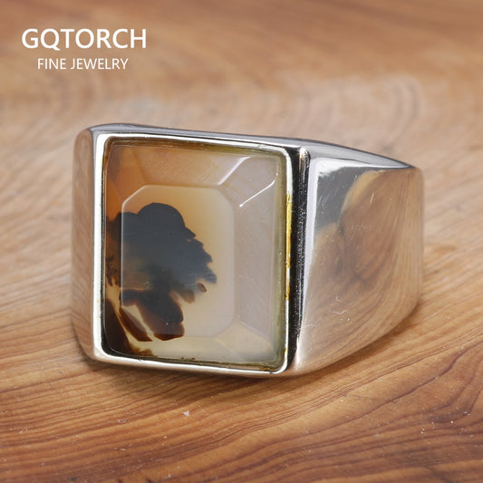 GQTORCH Natural Onyx Ring