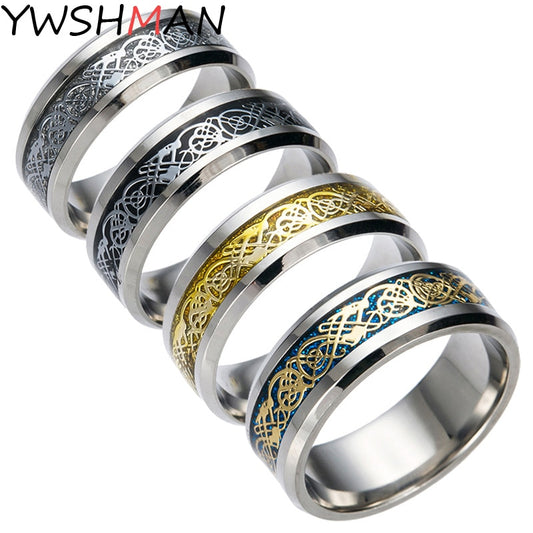 YWSHMAN Dragon Titanium Stainless Steel Ring