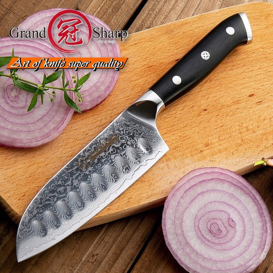 Grandsharp Santoku Japanese Stainless Steel Professional Knife